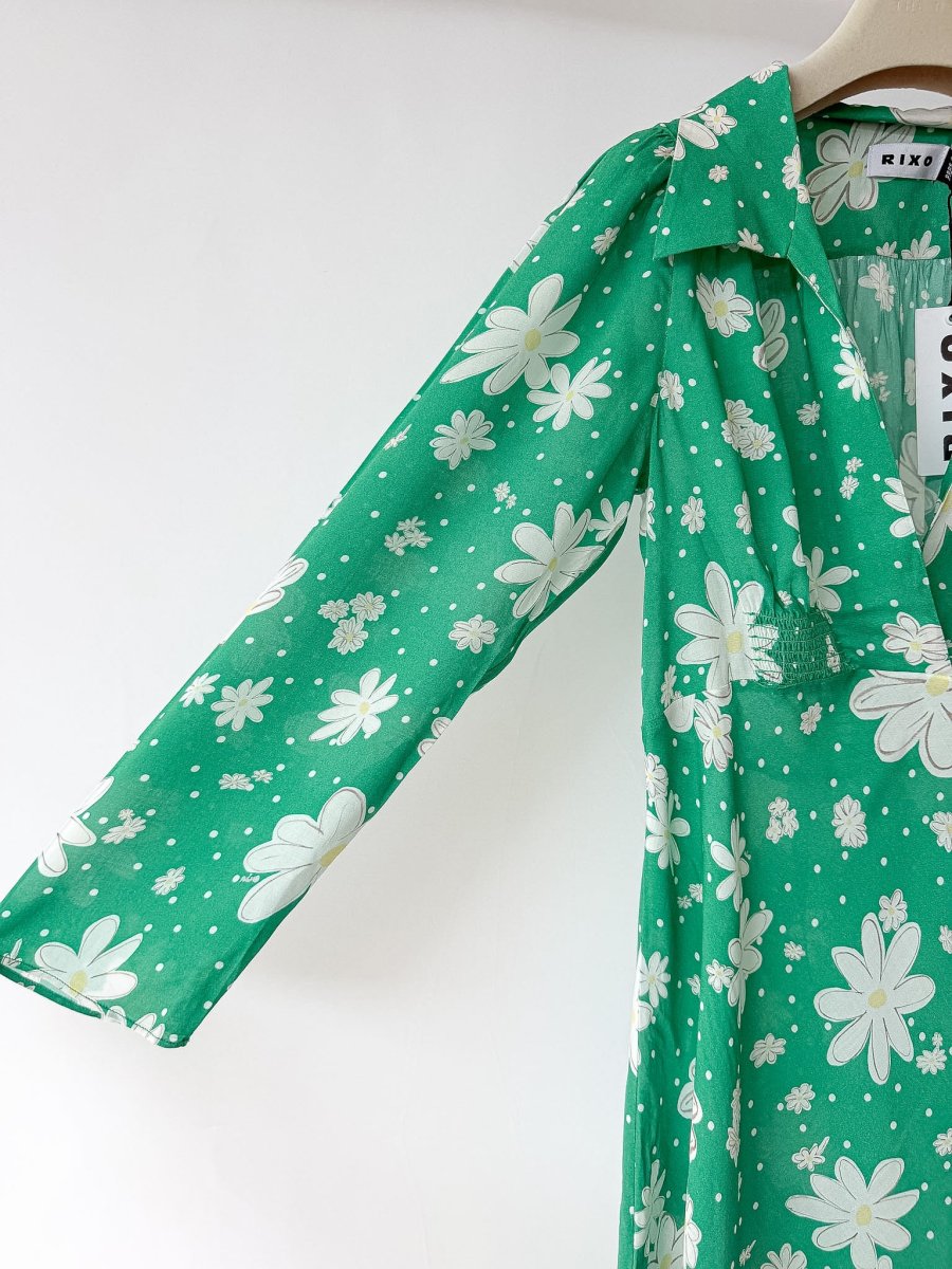 Rixo London Petal Print Green Renata Dress - Imagen 5