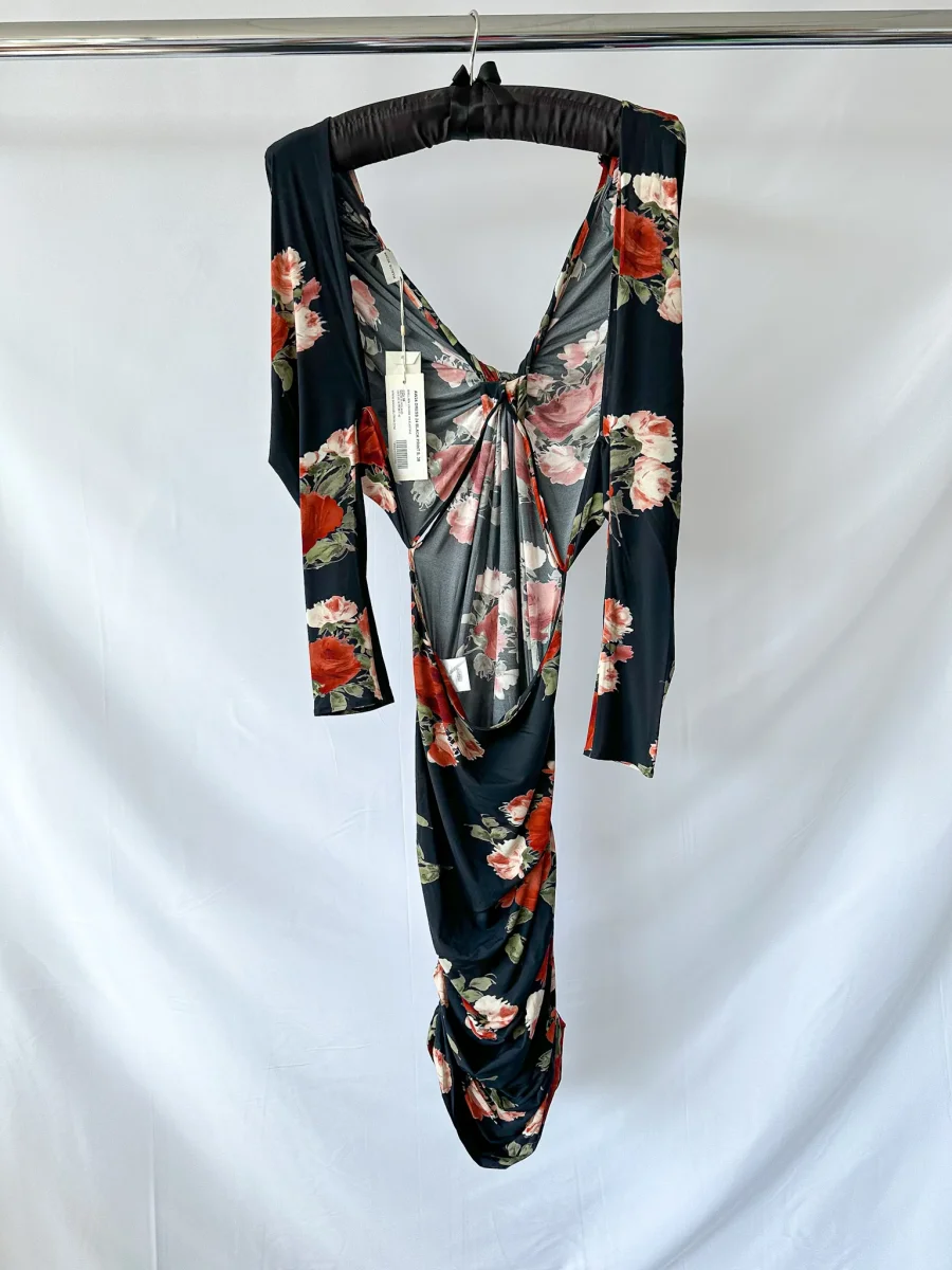 Magda Butrym 11 Floral Black Long Sleeve Dress - Imagen 5