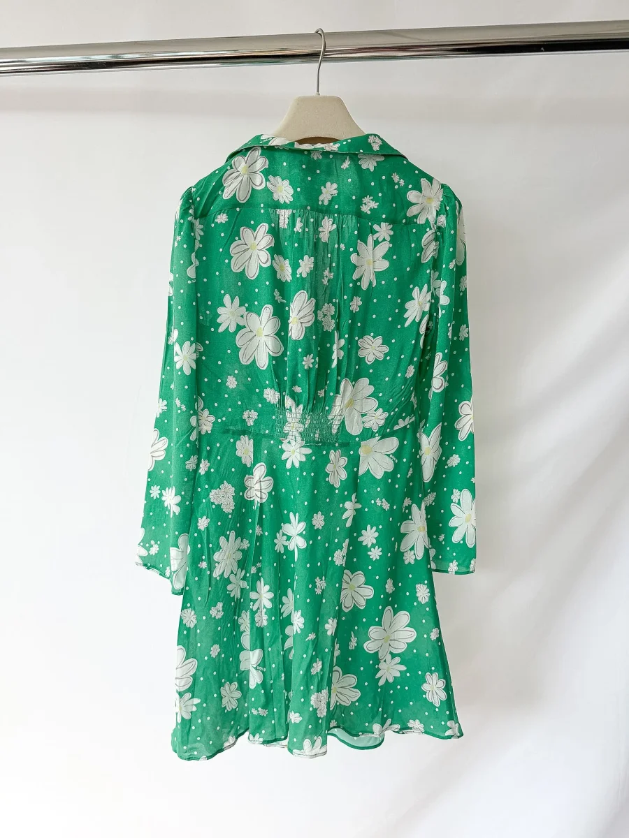 Rixo London Petal Print Green Renata Dress - Imagen 8