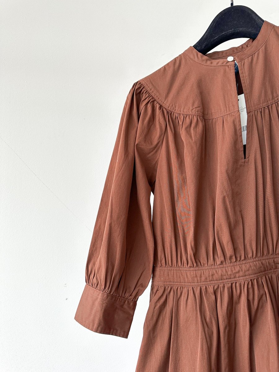 POLO RALPH LAUREN Brown Poplin Quiet Luxury Midi Dress - Imagen 6