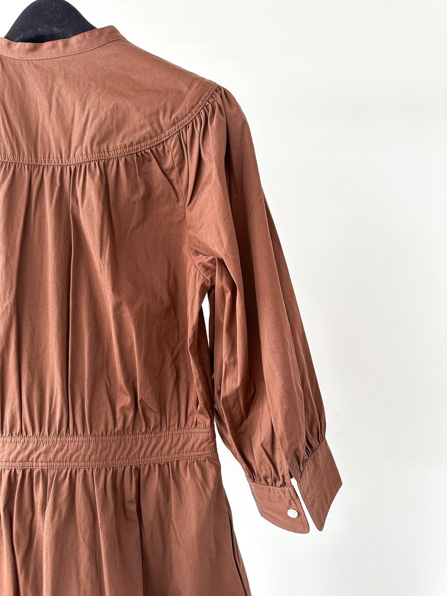 POLO RALPH LAUREN Brown Poplin Quiet Luxury Midi Dress - Imagen 8