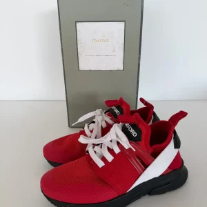 Tom Ford Jago Nylon & Mesh Red White Low Top Sneakers
