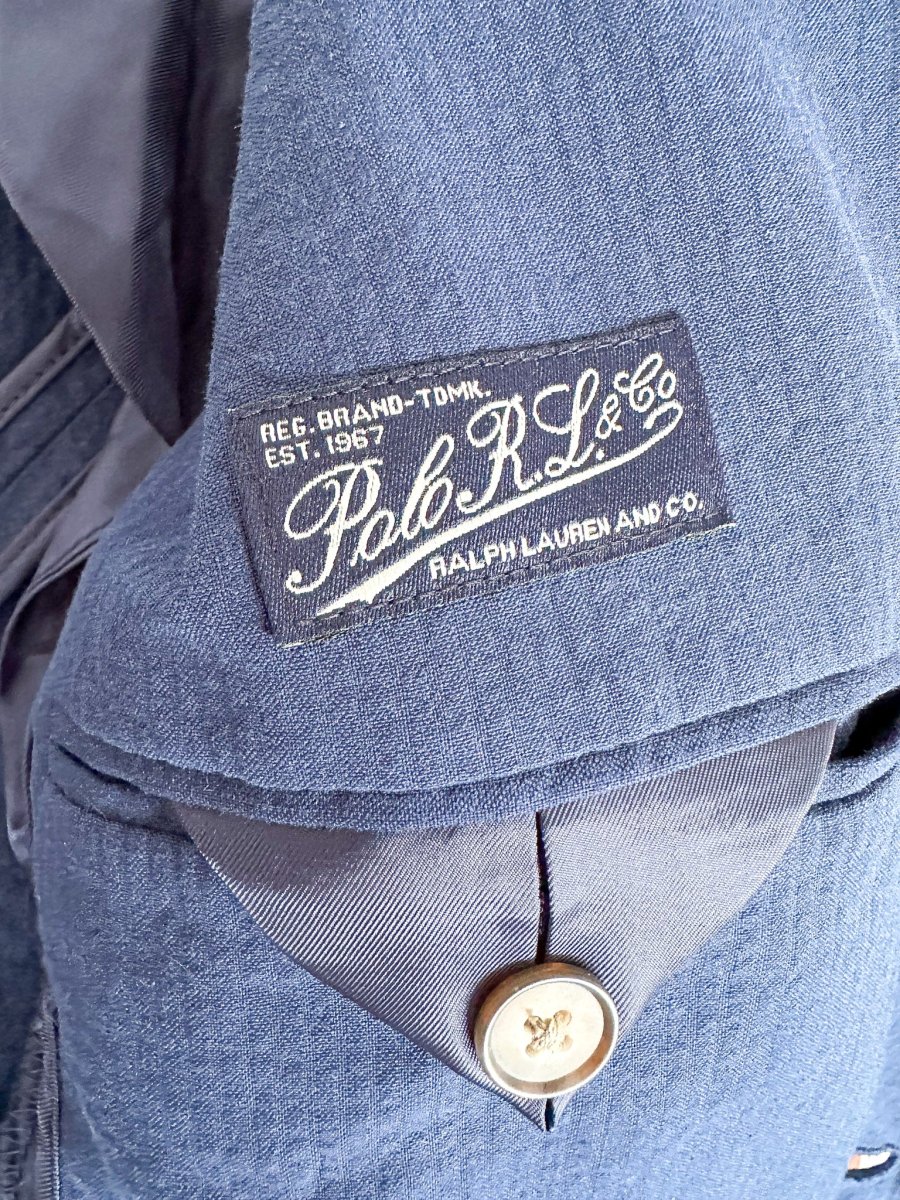 POLO RALPH LAUREN Blue Seersucker Blazer Jacket - Imagen 9