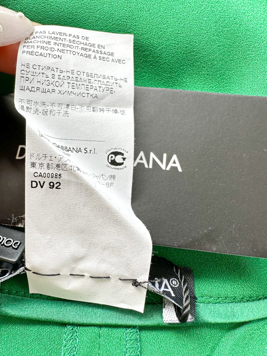 Dolce And Gabbana Green Frilly Flounce Layered Bell Bottom Trousers - Imagen 9