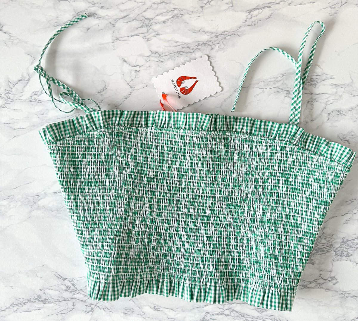 Shrimps Gingham Green Rusty Bodice Top - Imagen 3