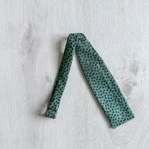 Drake's Green Abstract Circle Foulard Print Self Tie Bow Tie