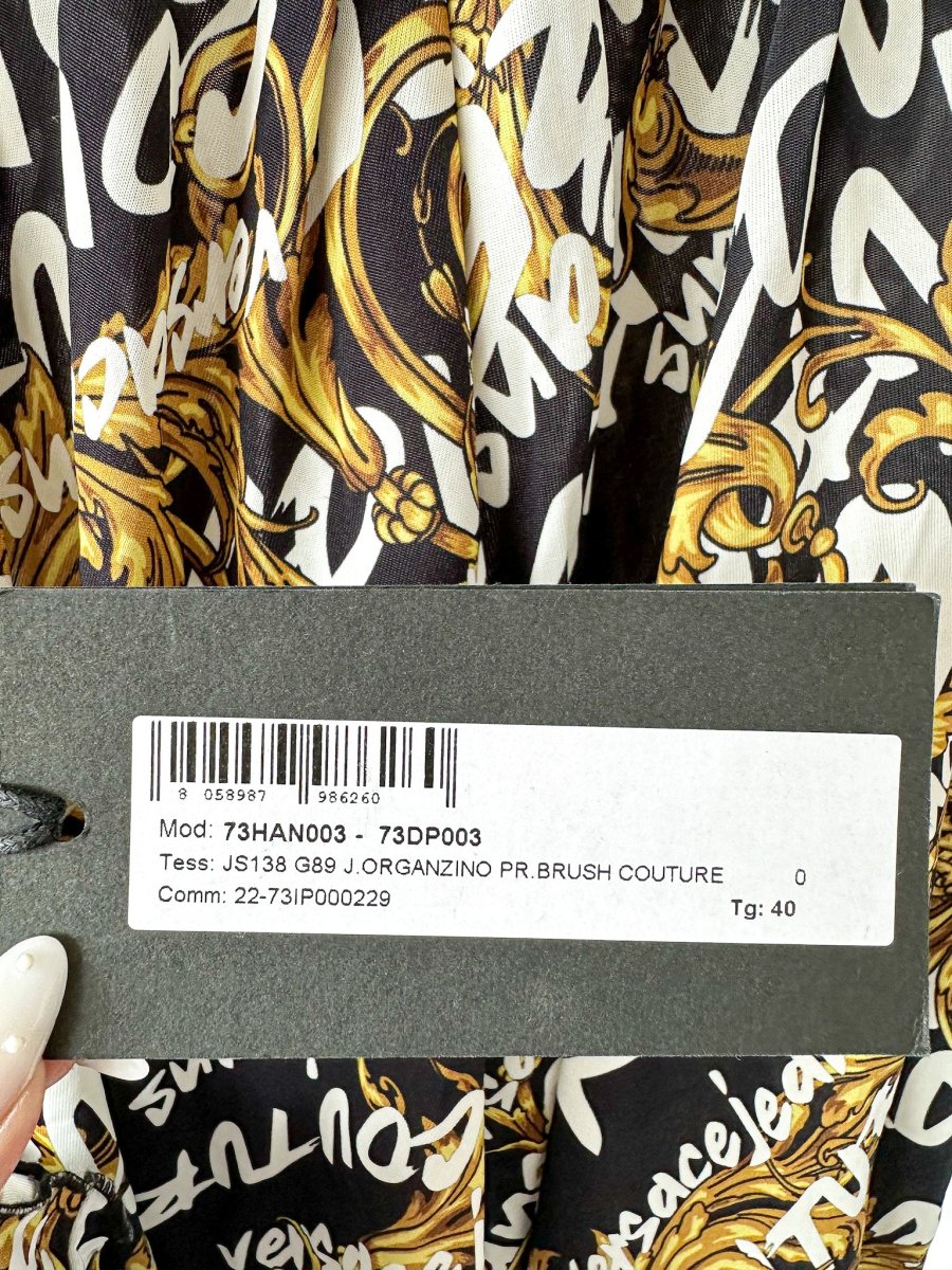 Versace Jeans Couture Allover Brand Logo Print Baroque Mini Playsuit - Imagen 6