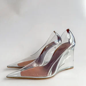 AMINA MUADDI Lupita PVC Wedge Mules