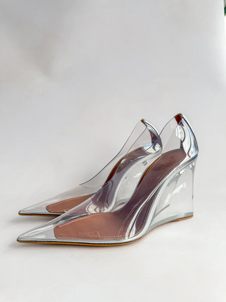AMINA MUADDI Lupita PVC Wedge Mules - Imagen 2