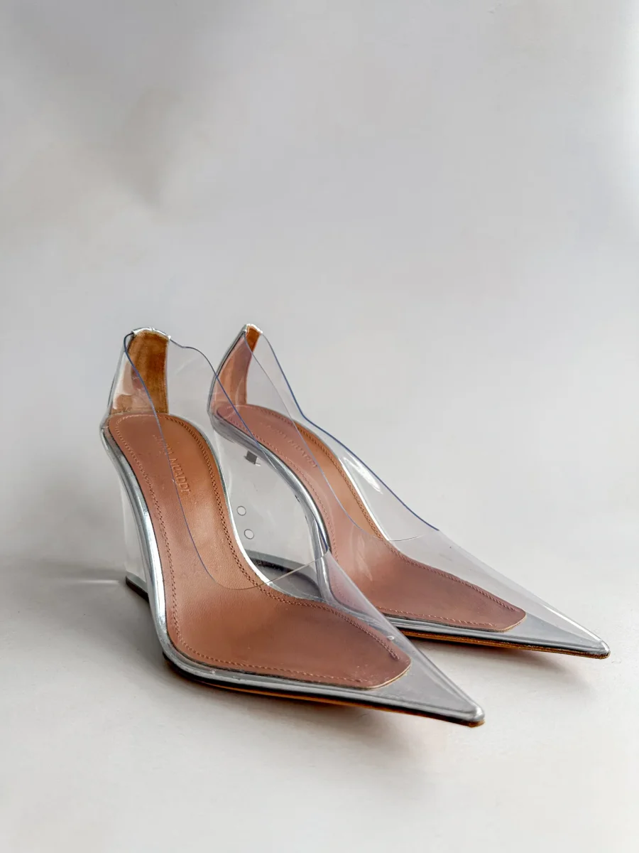 AMINA MUADDI Lupita PVC Wedge Mules - Imagen 4