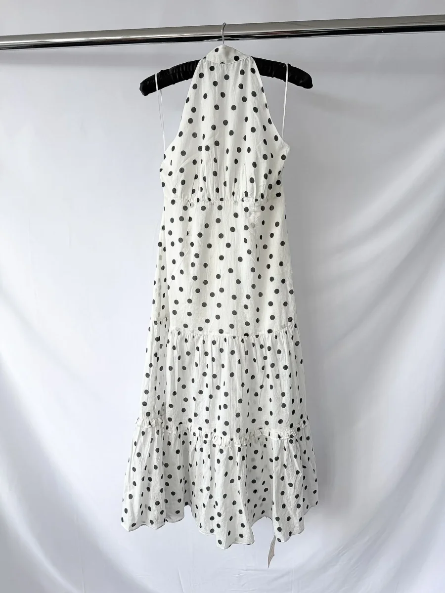Rixo White Eleanor Polka Dot Tiered Midi Dress - Imagen 7