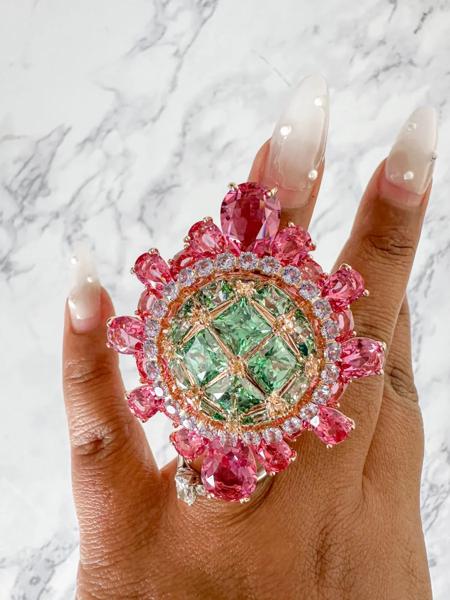 Swarovski Curiosa Cocktail ring Multicoloured, 18k rose gold plated - Imagen 3