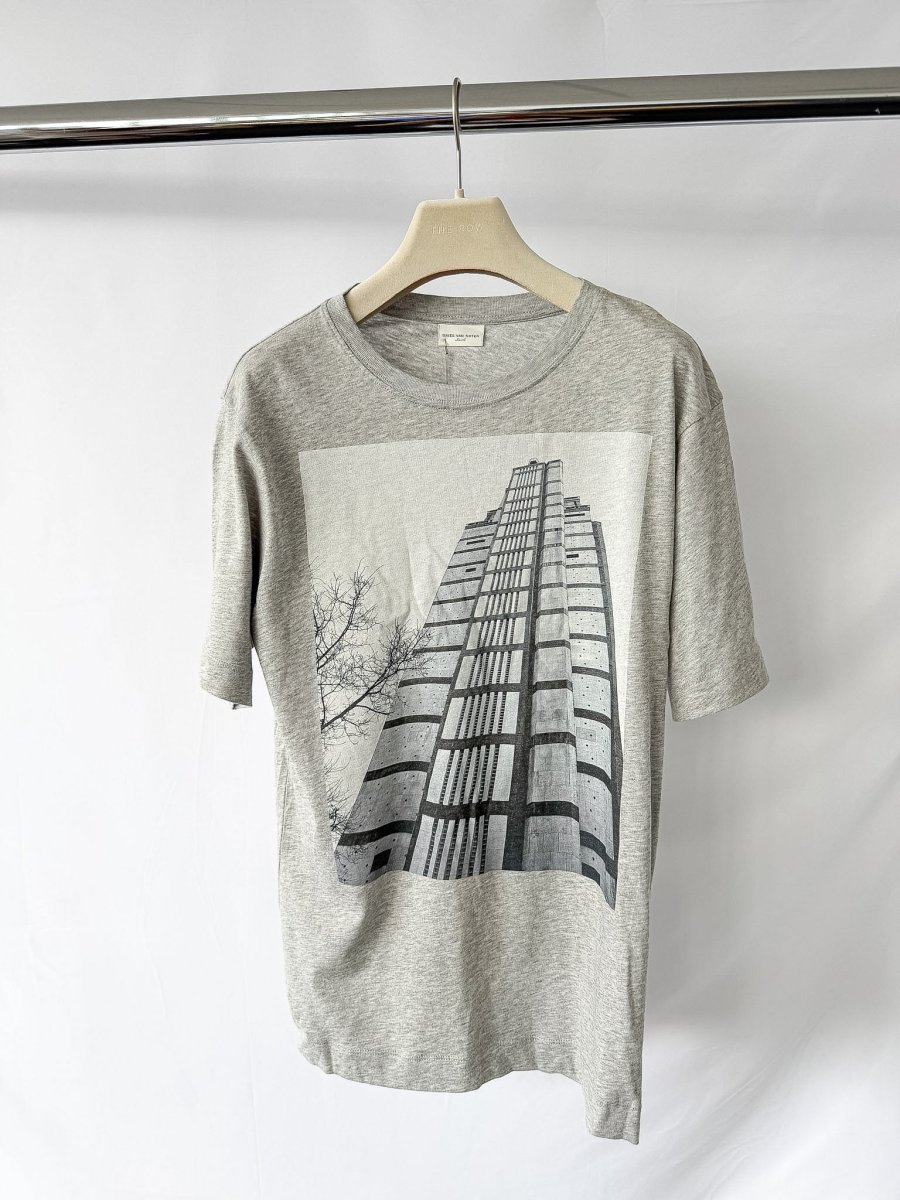 Dries Van Noten Grey Hertz Tower T-Shirt - Imagen 4