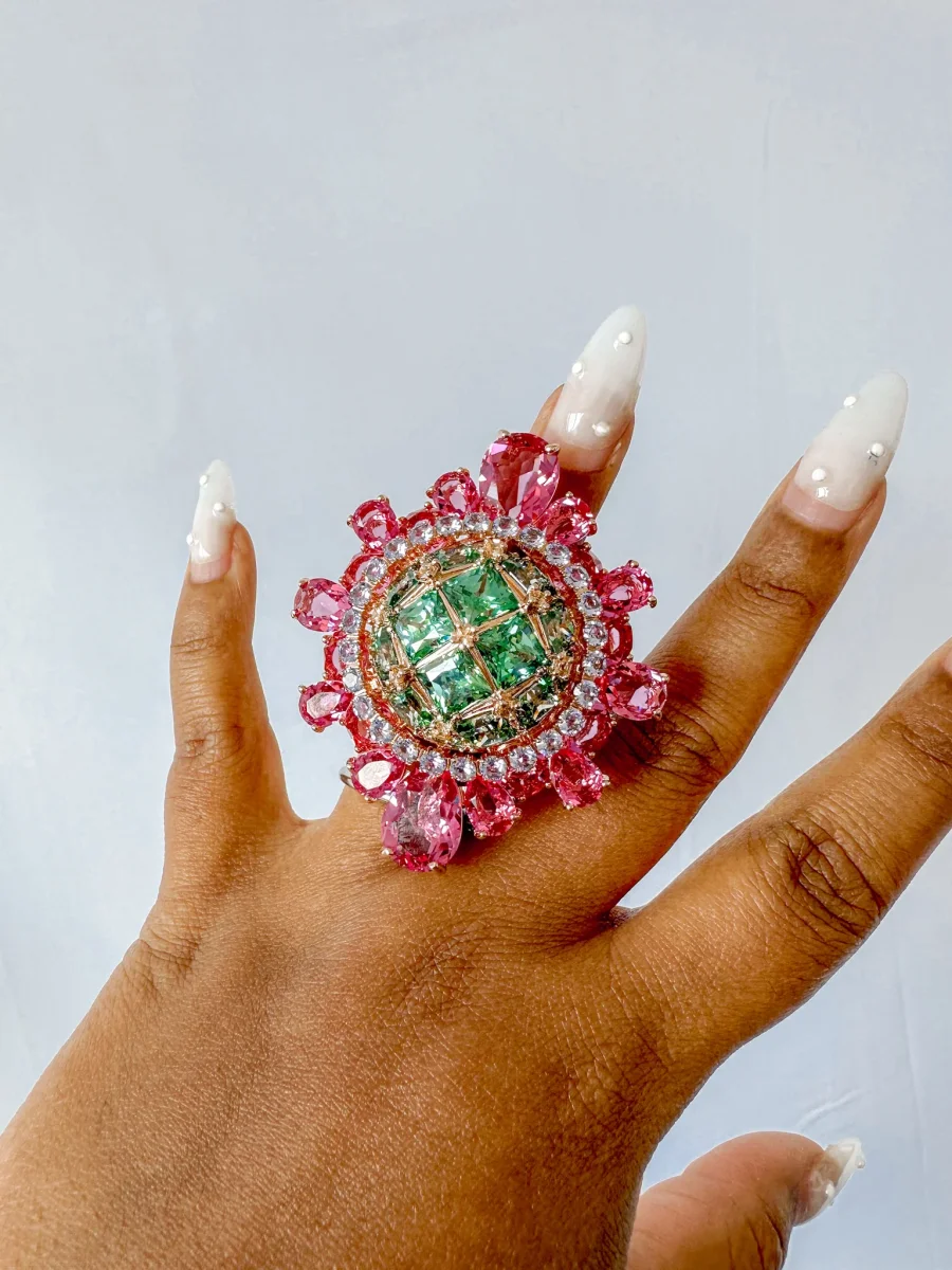 Swarovski Curiosa Cocktail ring Multicoloured, 18k rose gold plated - Imagen 8