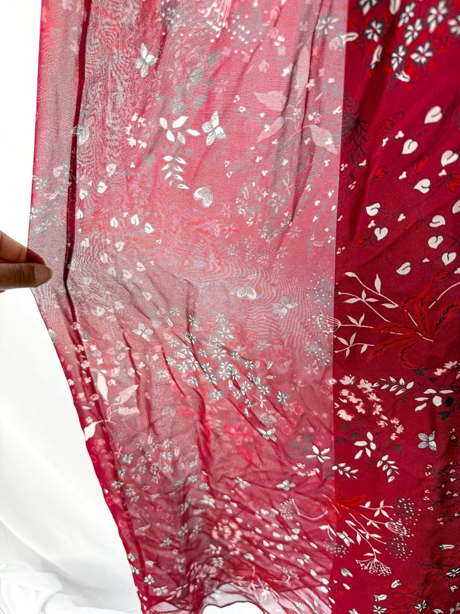 Max Mara Studio Shock Floral Silk Long Georgette Sleeve Maxi Dress - Imagen 9