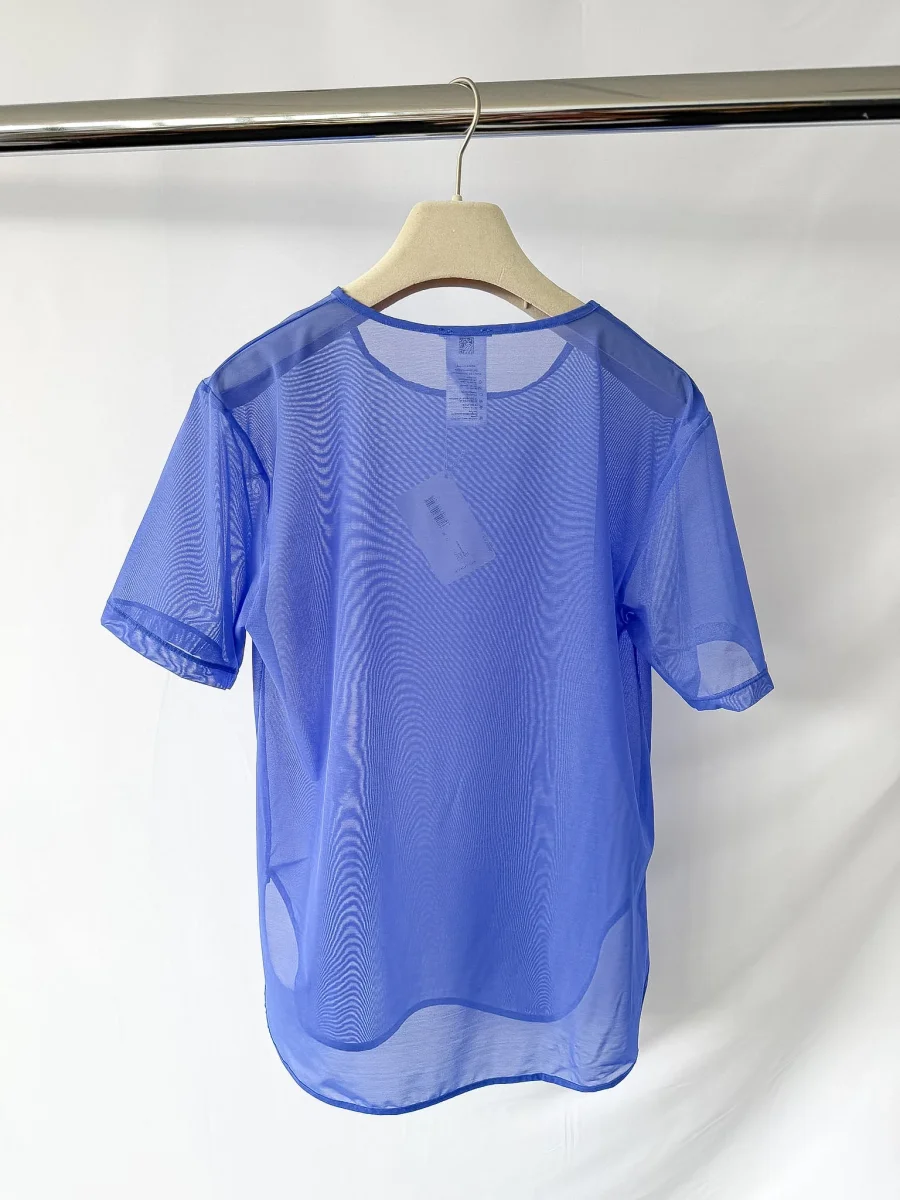 Wolford Blue Loose Fit Tulle Short Sleeve Top - Imagen 4