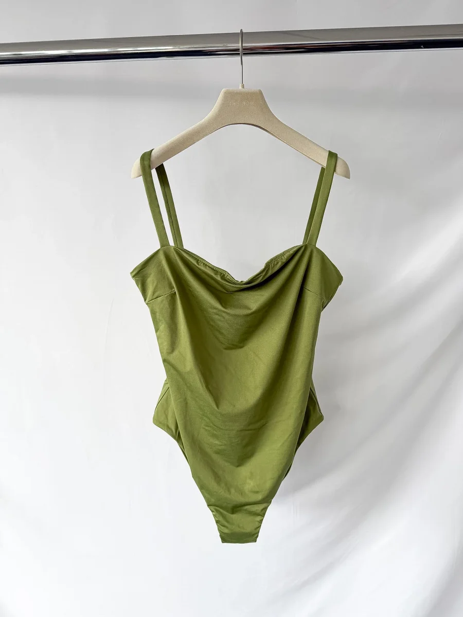 Asceno Green Palma One Piece Square Neck Swimsuit - Imagen 3