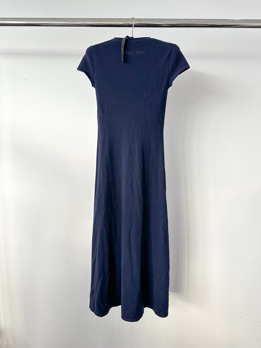 Polo Ralph Lauren Cashmere Navy Short Sleeve Long Dress - Imagen 3