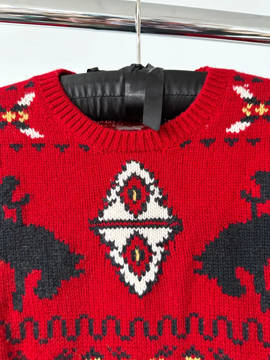 Polo Ralph Lauren Western Red Tartan Fair Isle Intarsia Wool Jumper - Imagen 3