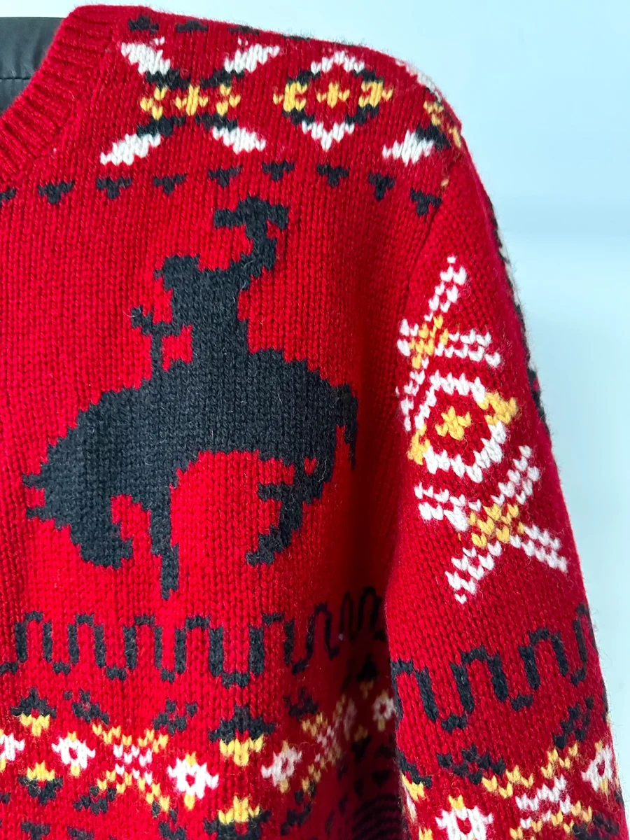 Polo Ralph Lauren Western Red Tartan Fair Isle Intarsia Wool Jumper - Imagen 7