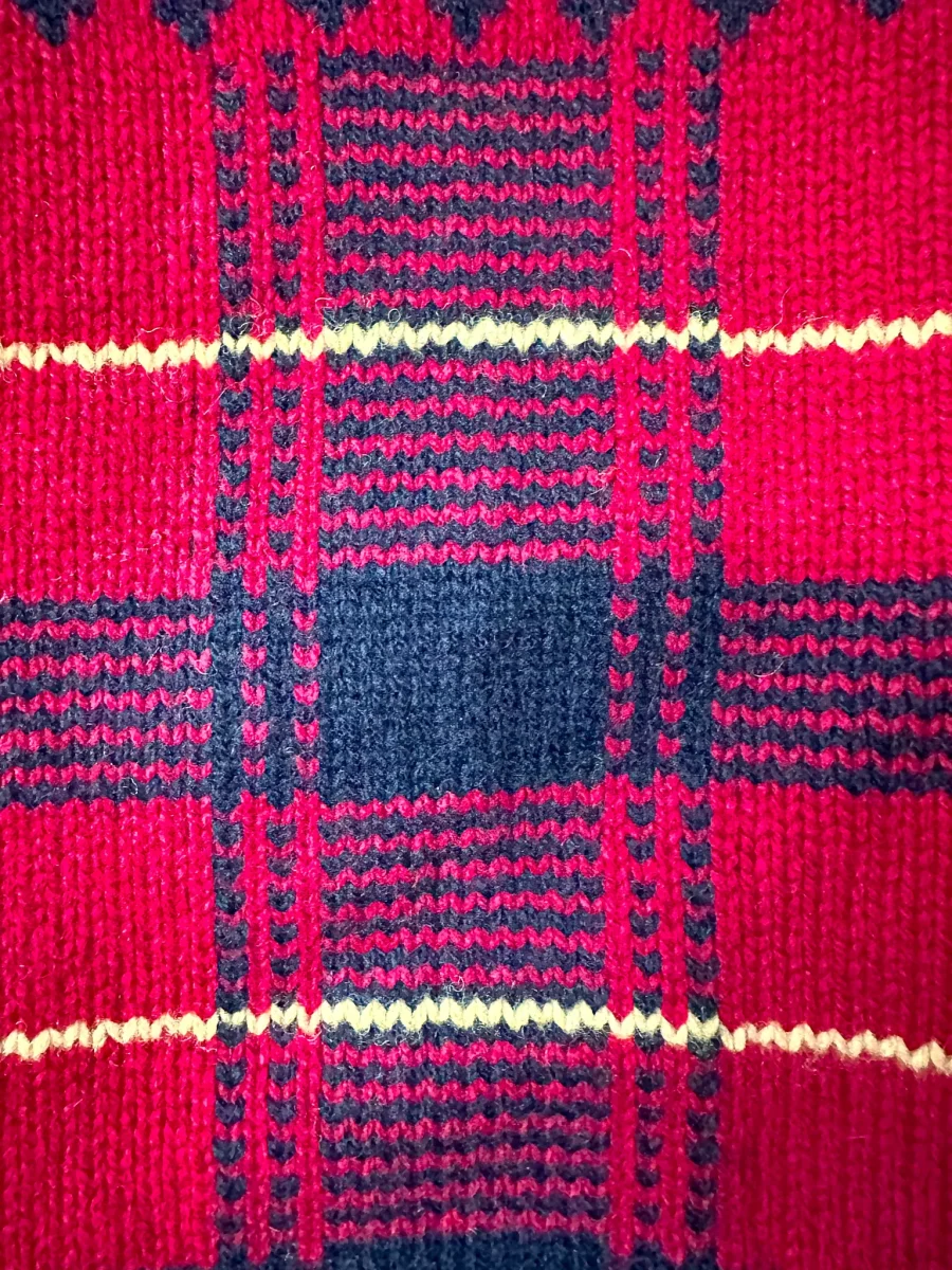 Polo Ralph Lauren Western Red Tartan Fair Isle Intarsia Wool Jumper - Imagen 9