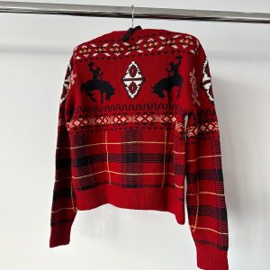 Polo Ralph Lauren Western Red Tartan Fair Isle Intarsia Wool Jumper