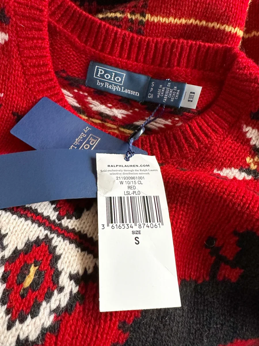 Polo Ralph Lauren Western Red Tartan Fair Isle Intarsia Wool Jumper - Imagen 5