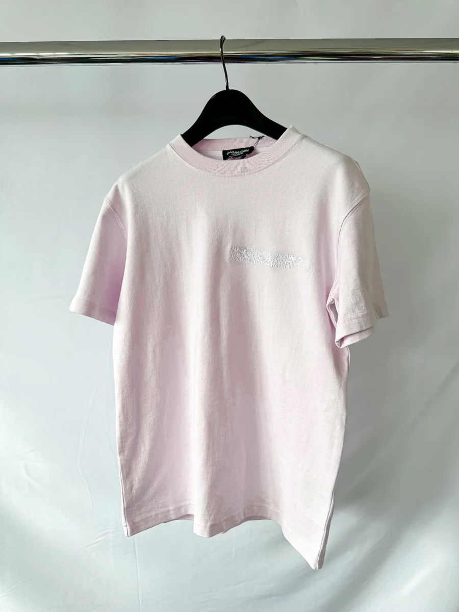 Calvin Klein 205W39NYC Logo Embroidered Pink Short Sleeve T-Shirt
