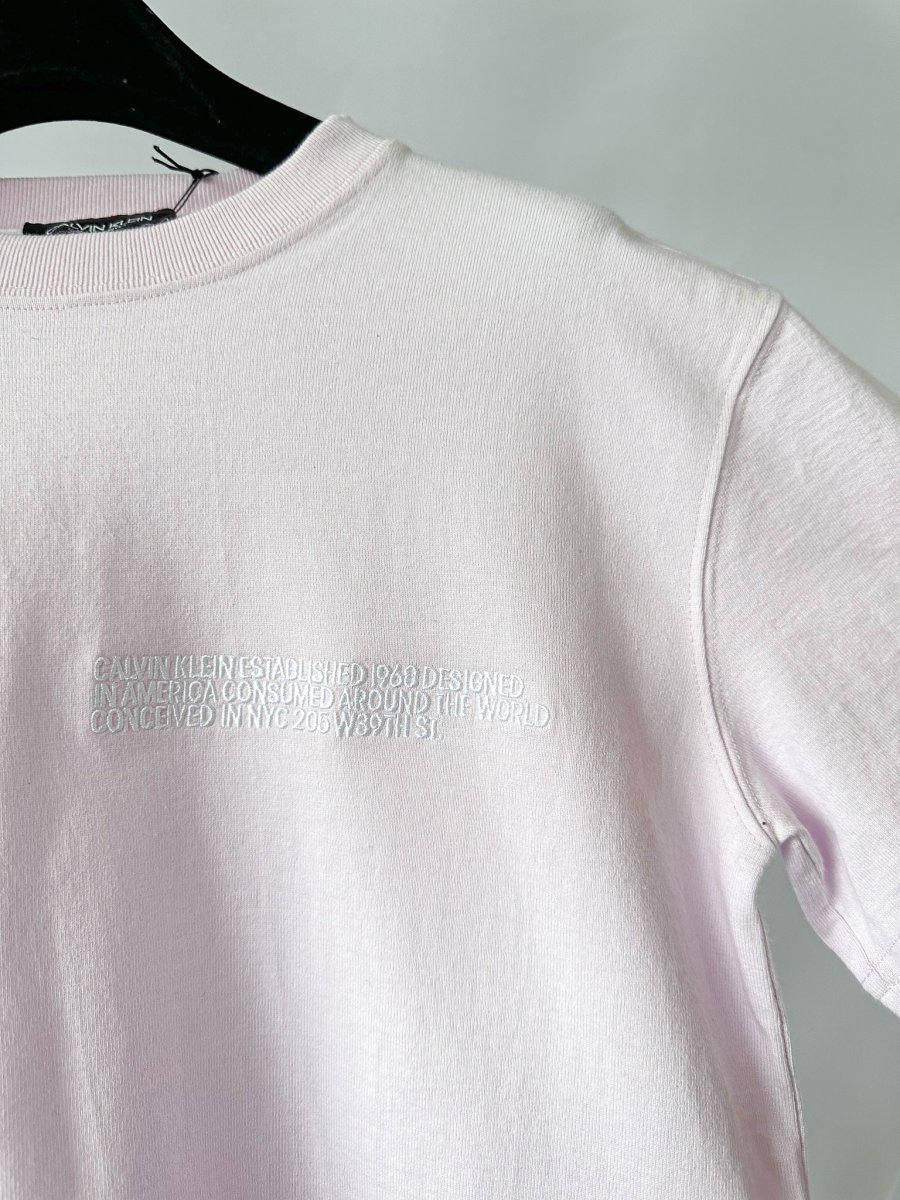 Calvin Klein 205W39NYC Logo Embroidered Pink Short Sleeve T-Shirt - Imagen 5