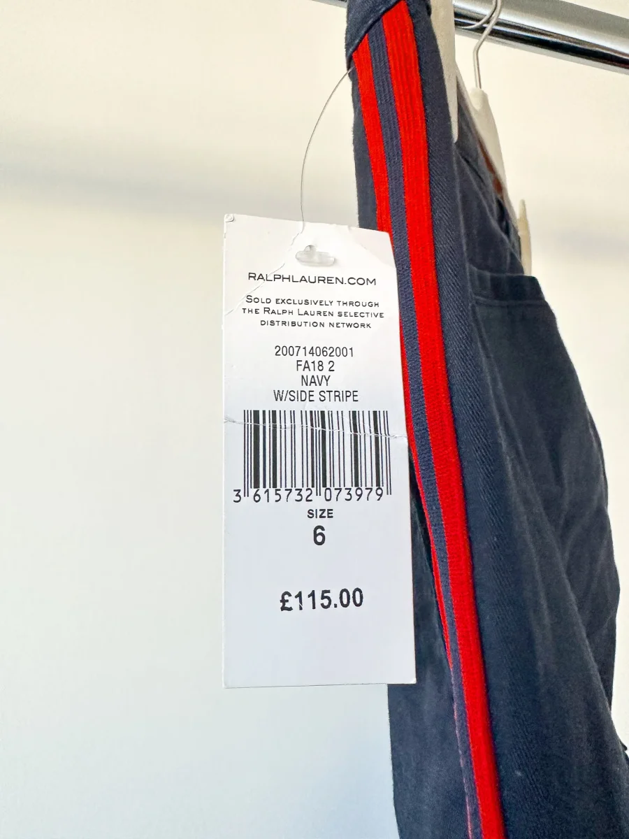 Lauren Ralph Lauren Navy Classic Side Stripe Trousers - Imagen 7