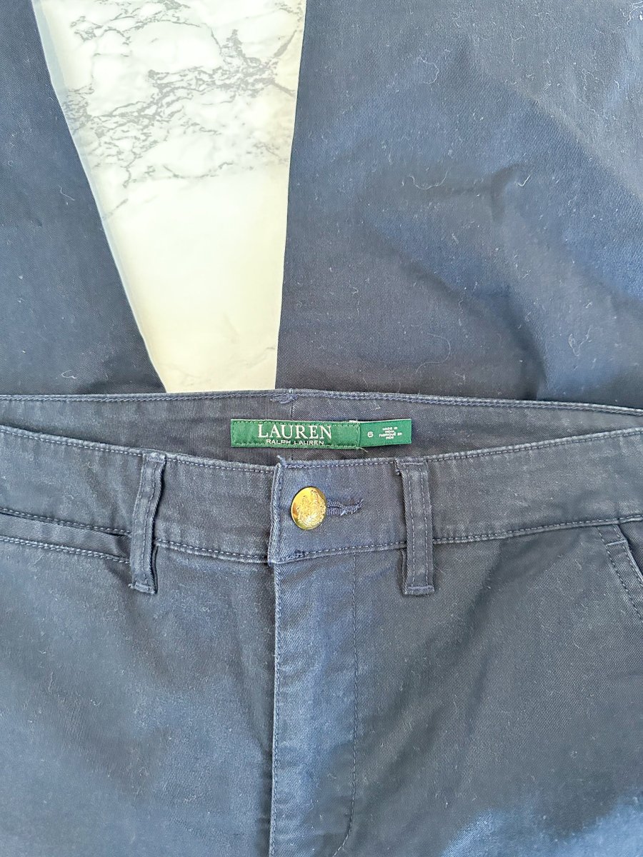 Lauren Ralph Lauren Navy Classic Side Stripe Trousers - Imagen 8