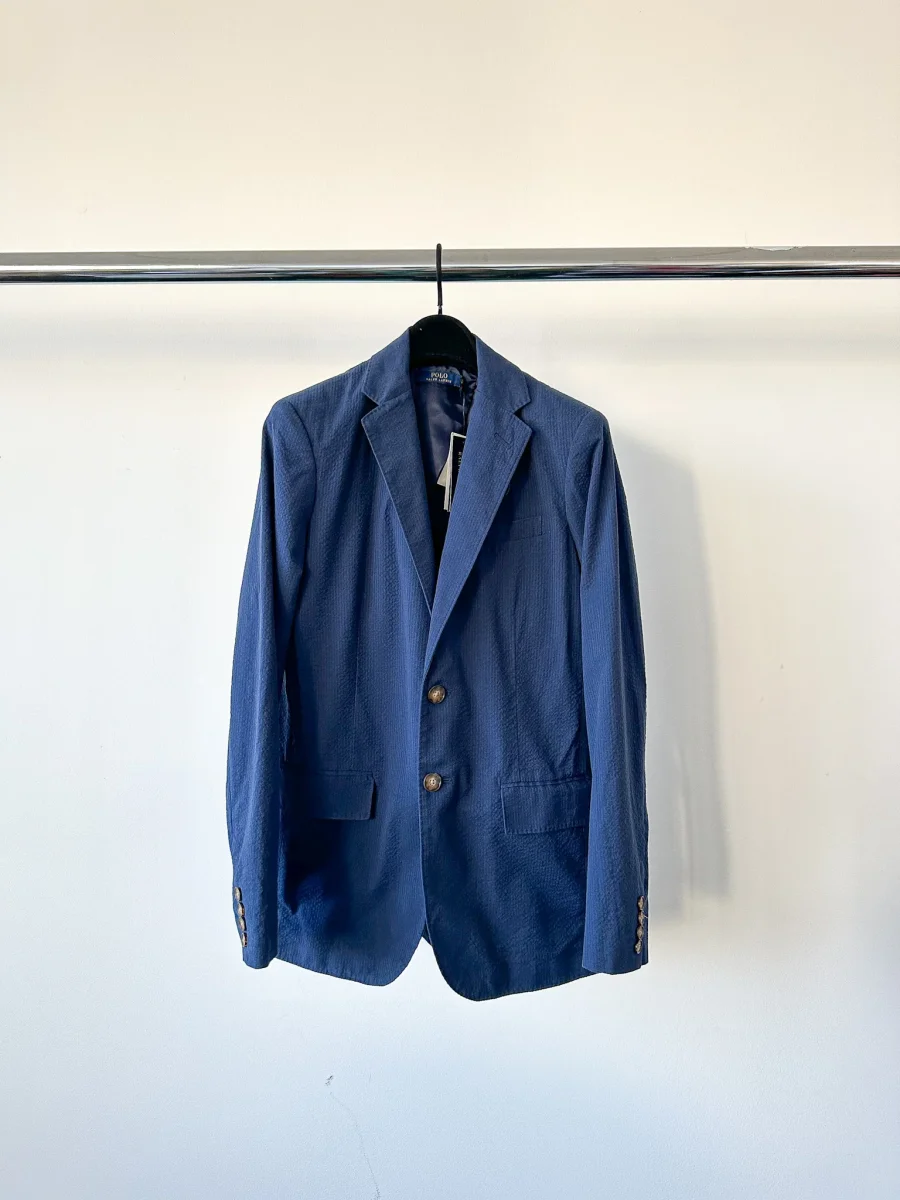 POLO RALPH LAUREN Blue Seersucker Blazer Jacket