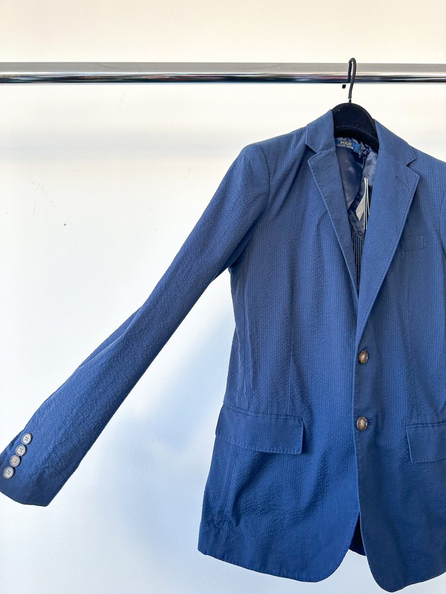POLO RALPH LAUREN Blue Seersucker Blazer Jacket - Imagen 4