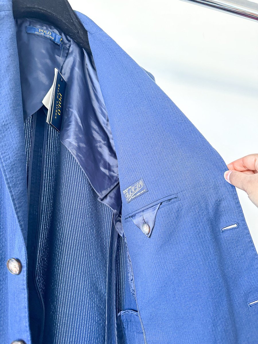 POLO RALPH LAUREN Blue Seersucker Blazer Jacket - Imagen 5
