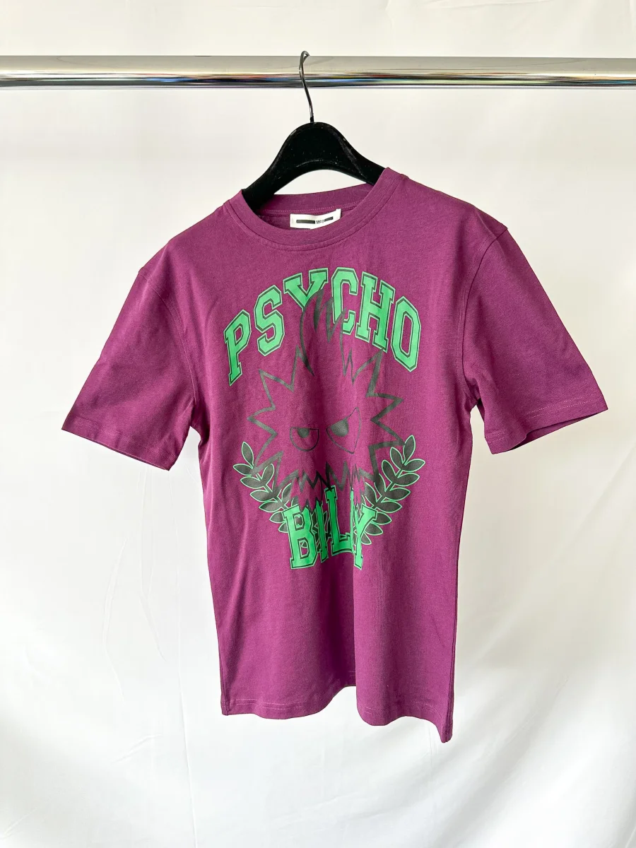 Alexander McQueen Purple Psychobilly Monster Print T-Shirt - Imagen 2