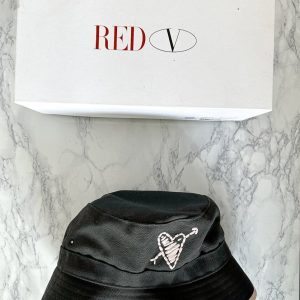 Valentino Black Love Heart Bucket Hat