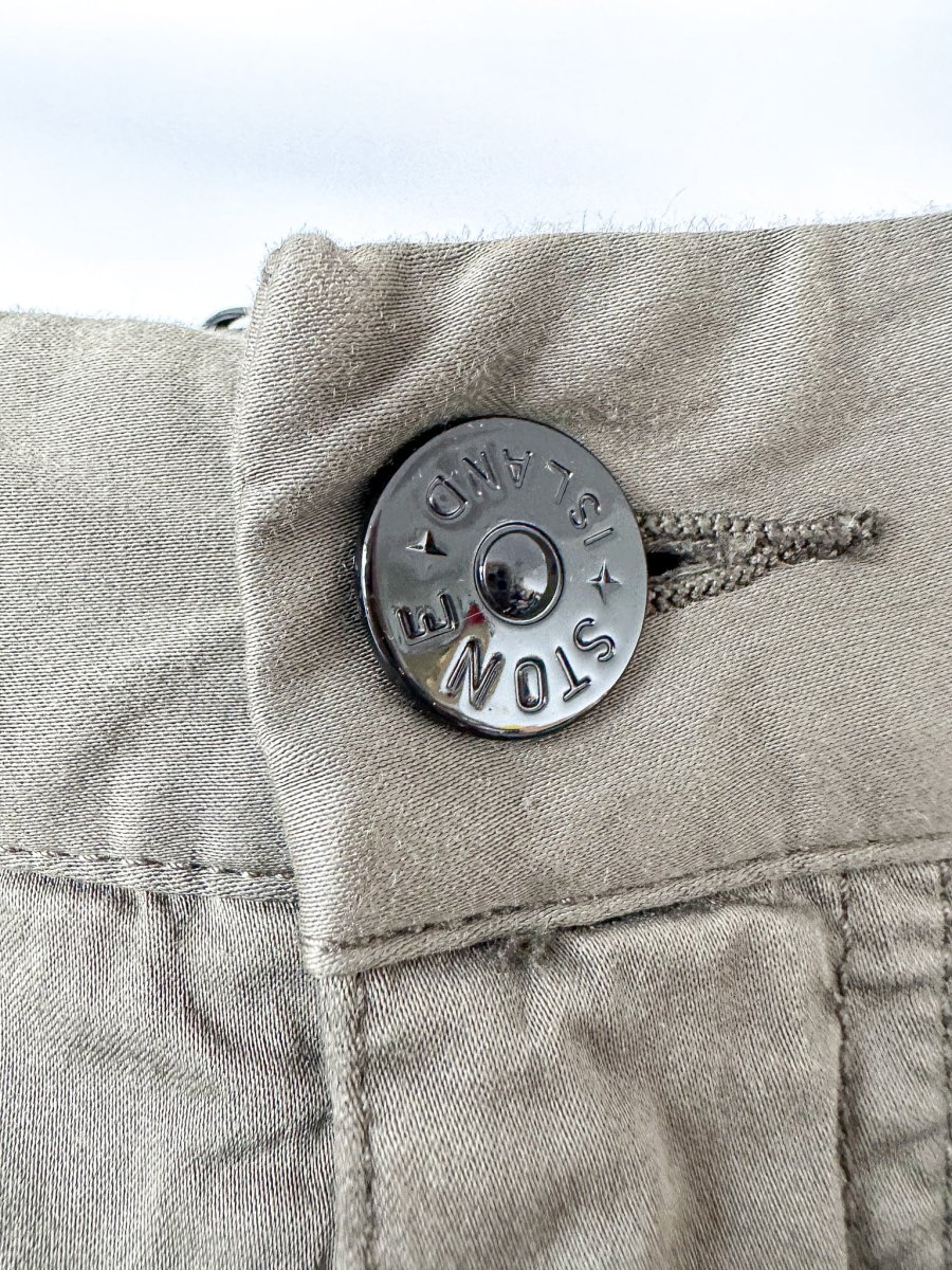 Stone Island Shadow Project Khaki Green Cotton Woold Blend Cropped Trousers - Imagen 5