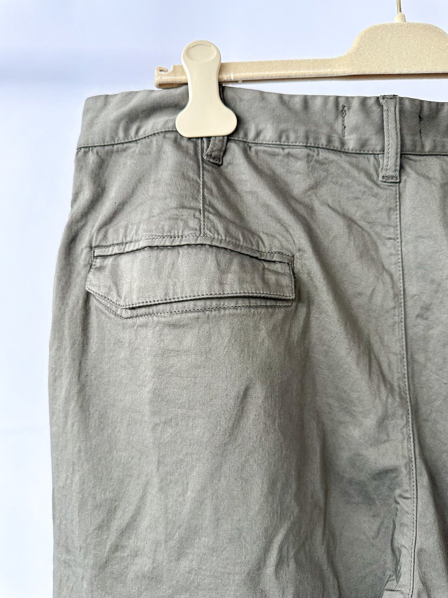 Stone Island Shadow Project Khaki Green Cotton Woold Blend Cropped Trousers - Imagen 8