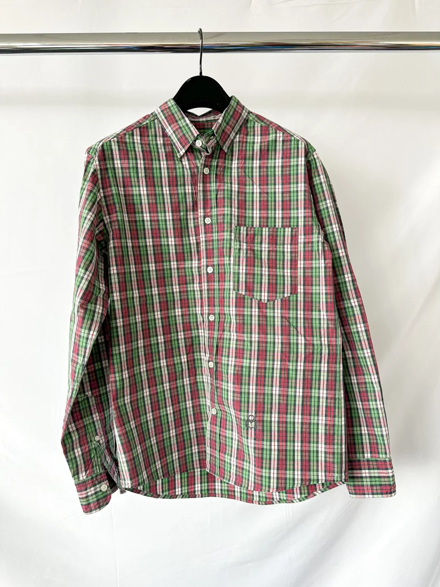 Isabel Marant Jason Embroidered Green Checked Cotton Poplin Shirt - Imagen 2