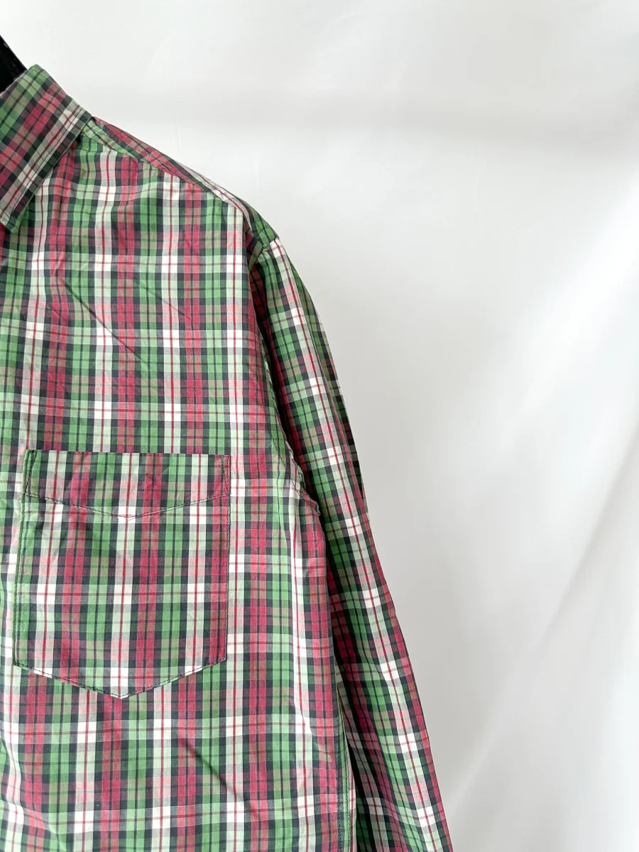 Isabel Marant Jason Embroidered Green Checked Cotton Poplin Shirt - Imagen 4