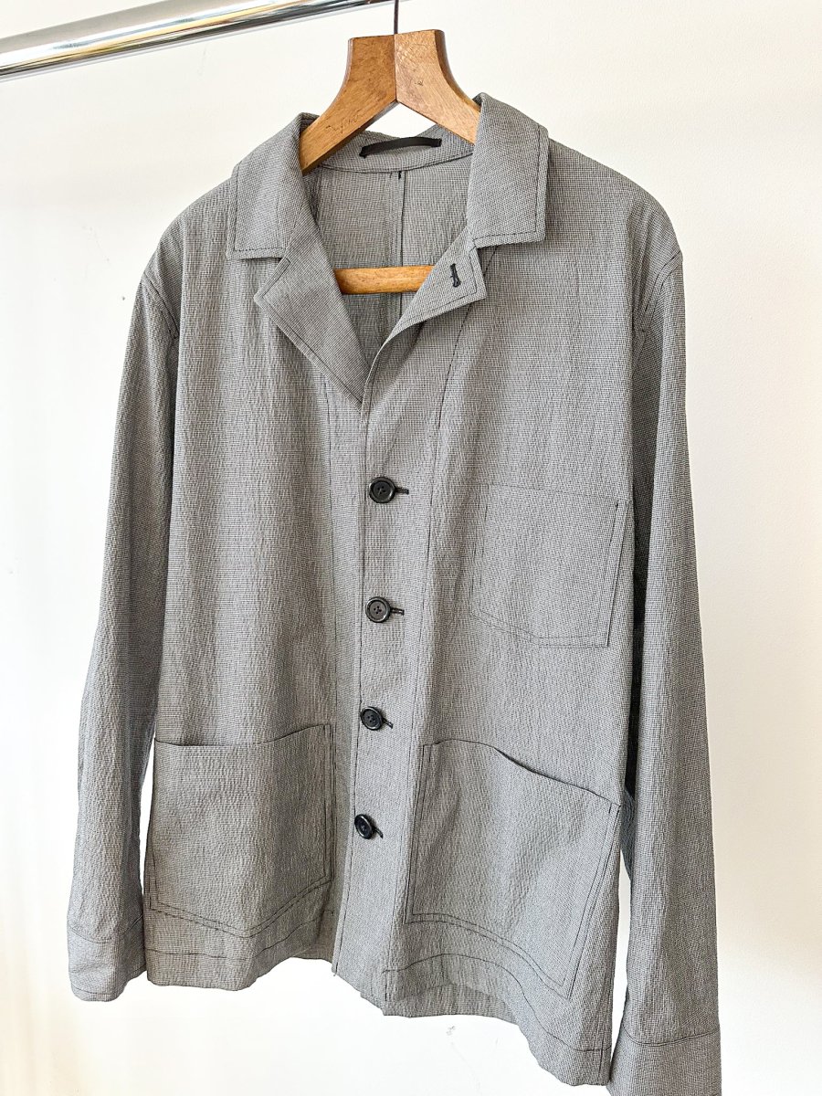 Kilgour Grey Tiny Dogtooth Grey Workwear Chore Jacket - Imagen 4
