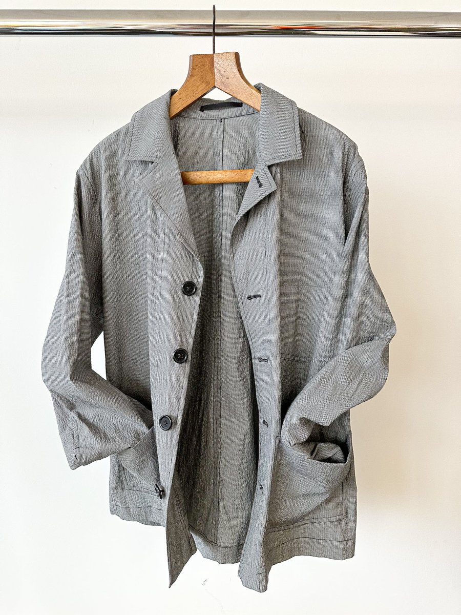 Kilgour Grey Tiny Dogtooth Grey Workwear Chore Jacket - Imagen 2