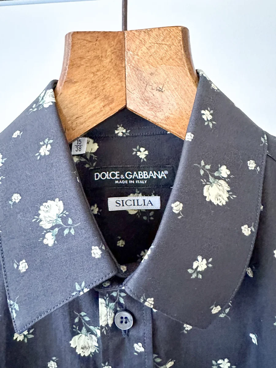 Dolce And Gabbana Black Floral Tailored Sicilia Shirt - Imagen 6