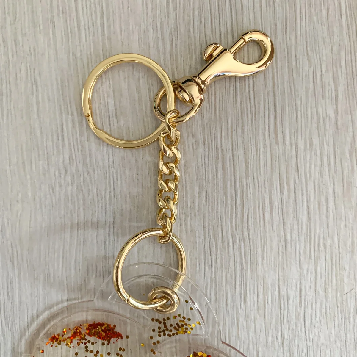 Christopher Kane Rat Red Liquid Gel Gold Glitter Key Ring - Imagen 4