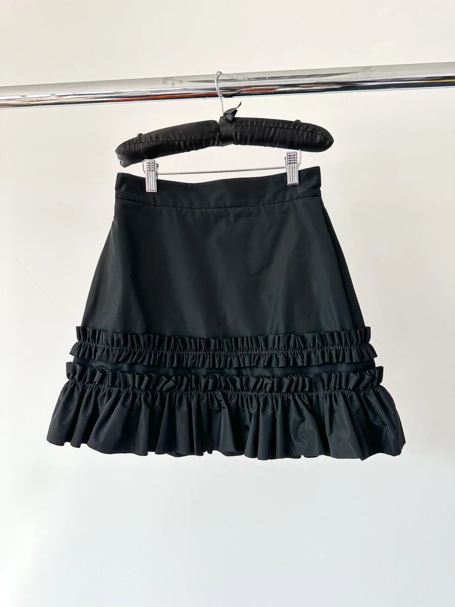 The Vampire's Wife Tribulation Black Taffeta Ruffle Trim Skirt - Imagen 6