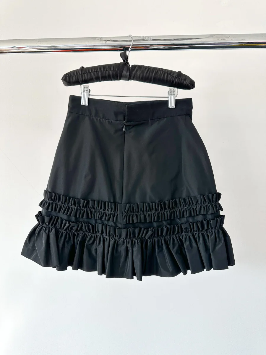 The Vampire's Wife Tribulation Black Taffeta Ruffle Trim Skirt - Imagen 7