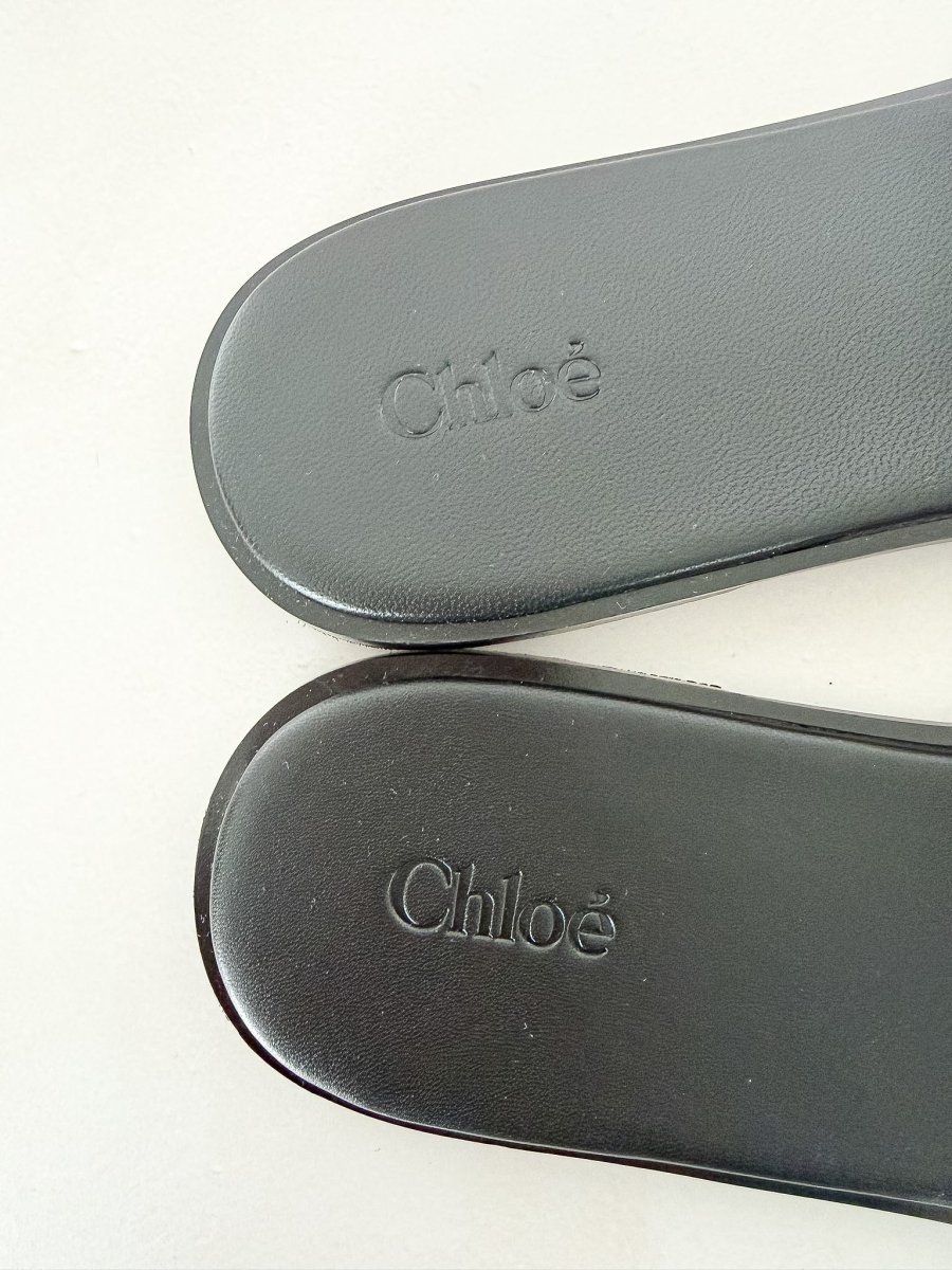 Chloé Logo Black Crochet Soleil Sandals - Imagen 6
