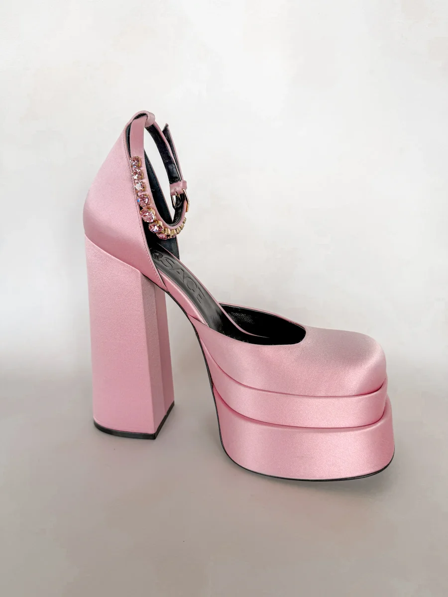 Versace Medusa Aevitas Satin Platform Pink Pumps - Imagen 6