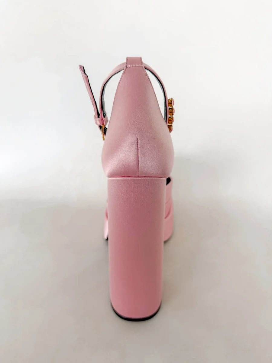 Versace Medusa Aevitas Satin Platform Pink Pumps - Imagen 9