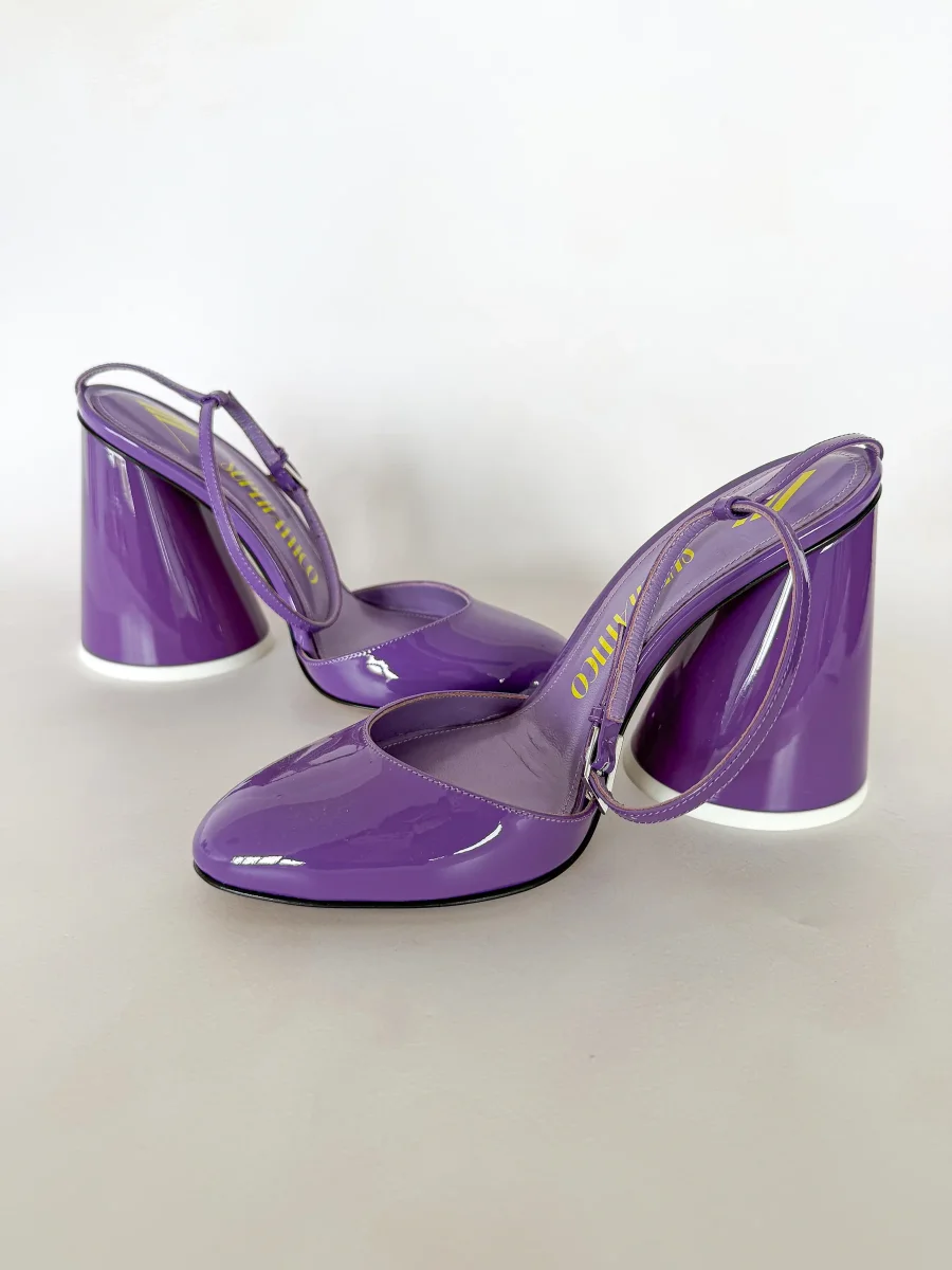 The Attico Purple Luz Patent Leather Slingback Pumps - Imagen 4